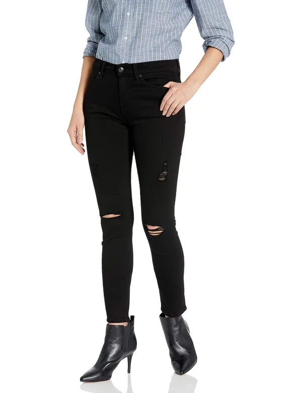 7 for All Mankind Women's Mid Rise Skinny Fit Ankle Jeans