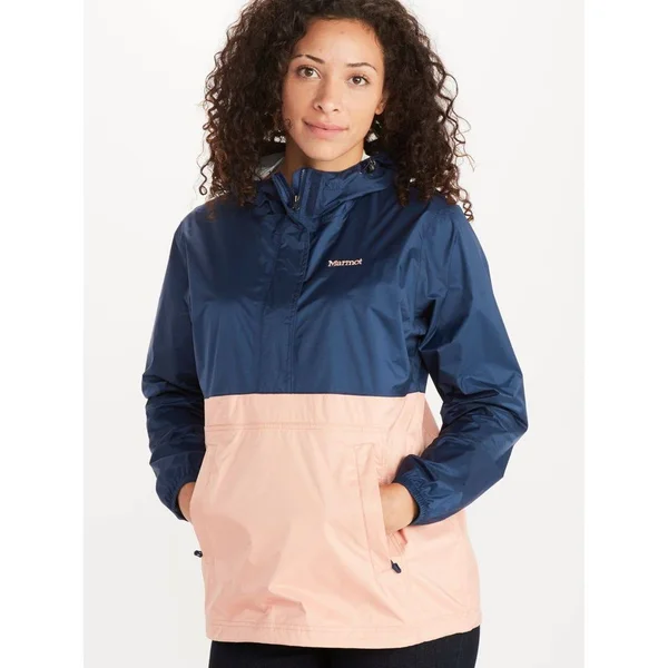 Marmot Women's PreCip Eco Anorak - XL - Arctic Navy - Pink Lemonade