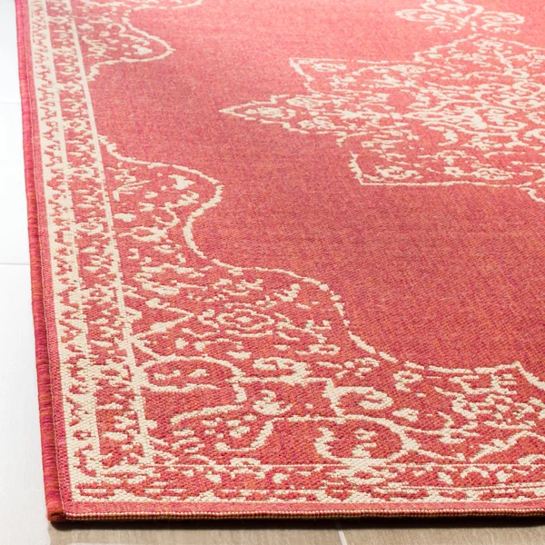 Safavieh Linden LND180Q 6&7x22 x 6&7x22 Square Red - Creme Area Rug