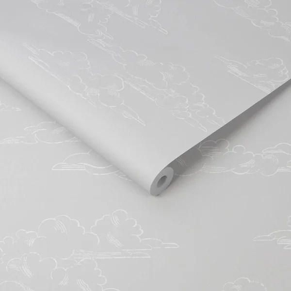 Vintage Cloud Grey Wallpaper, Gray