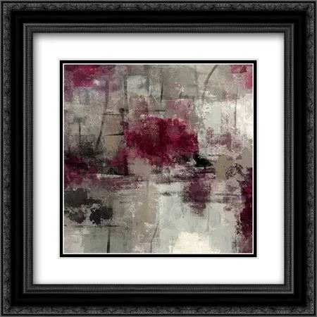 Stone Gardens III 2X Matted 20x20 Black Ornate Framed Art Print by Vassileva, Silvia