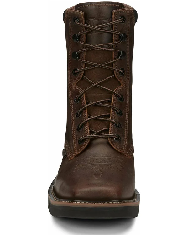 Justin Men's Pulley Lace-Up Work Boots - Steel Toe