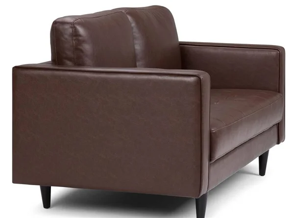 Simpli Home Blaine Loveseat, Distressed Cognac Faux Air Leather