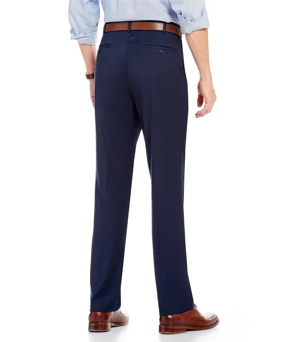 Roundtree Yorke Big Tall Travel Smart Comfort Classic Fit Flat Front Non-Iron Twill Dress Pants - 56 32