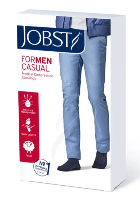 Jobst for Men Casual Knee High Socks - (30-40 mmHg) Khaki - X-Large