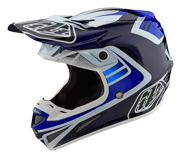 Troy Lee Designs SE4 Carbon Helmet Flash Blue/White 2X-Large