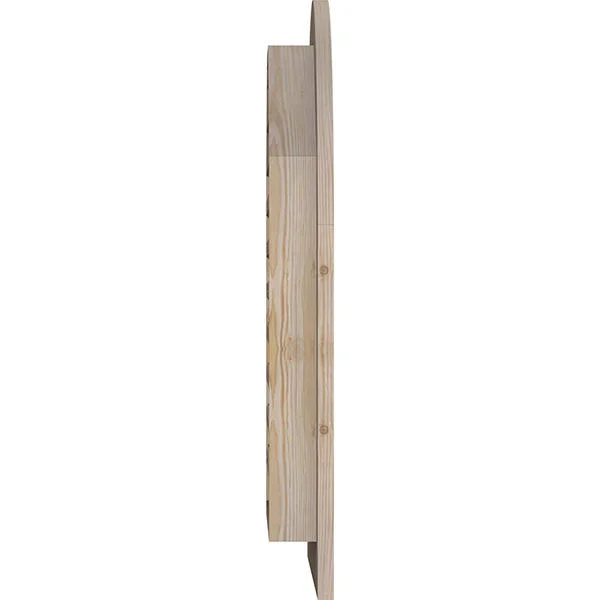 Ekena Millwork GVWRT24X2801SFUPI 24x22W x 28x22H Round Top Gable Vent (29x22W x 33x22H Frame Size): Unfinished - Functional, Smoo