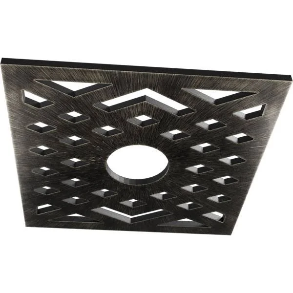 Ekena Millwork CMPP32CHAWS 32x22OD x 8 1/4x22ID x 1x22P Chevron Architectural Grade PVC Pierced Ceiling Medallion - Antiqued Warm