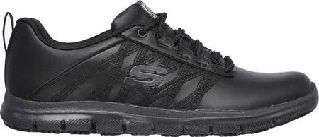 Skechers Women's Work Relaxed Fit Ghenter Follans SR Sneaker - Black