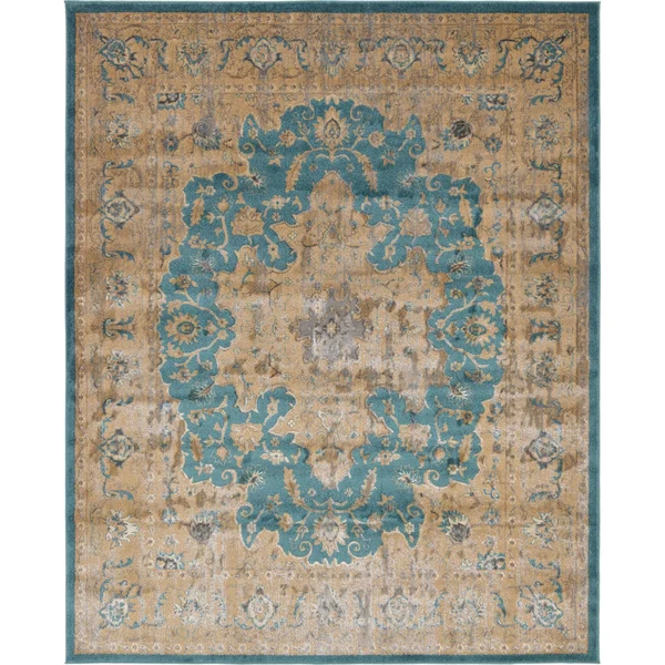 Unique Loom Amal Aurora Area Rug - 8& x 10& Teal