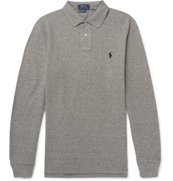 Polo Ralph Lauren Long Sleeved Polo Shirt - Grey, M