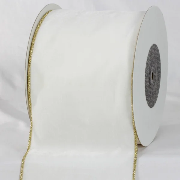 Ivory Woven Edge Soft Velvet Ribbon 6x22 x 20 Yards
