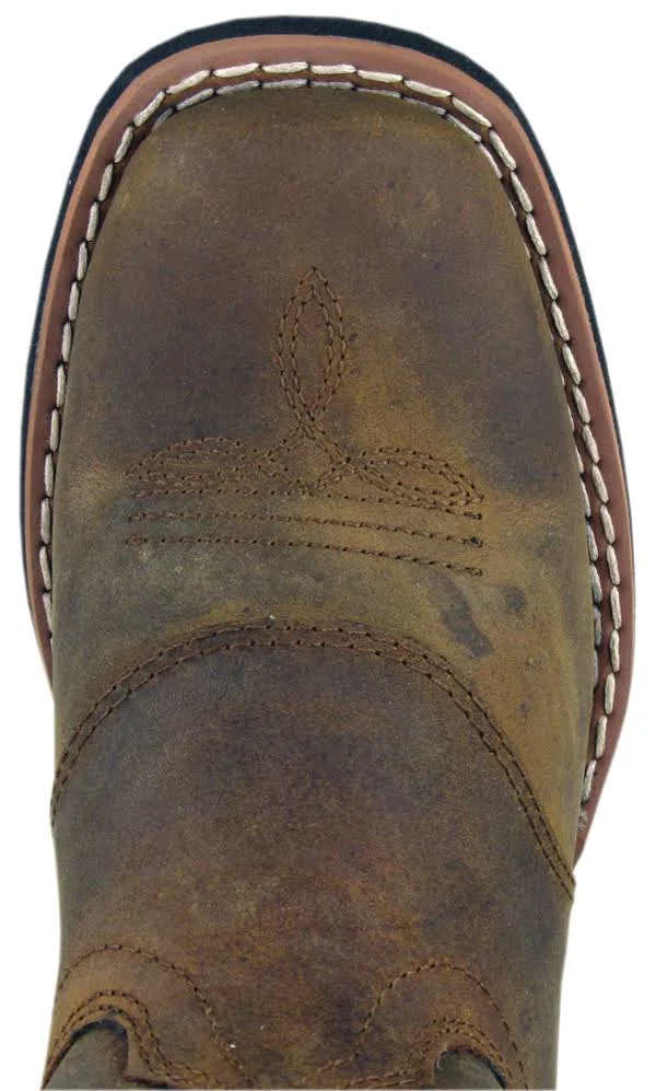 Smoky Mountain Sedona Western Boots - Kids, Brown Distress