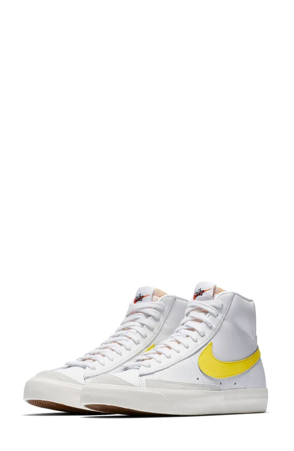 Nike Blazer Mid &77 Vintage Men's Sneakers - White/Opti Yellow - 9.5