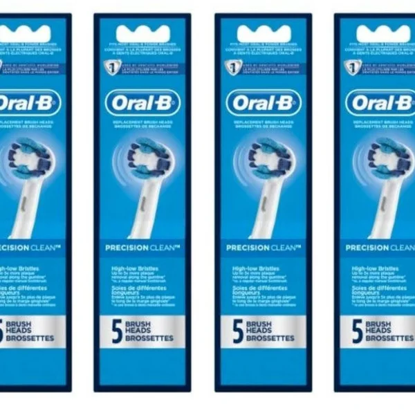 Oral-B Replacement Brush Heads, Precision Clean, 5 Count (Pack of 4)