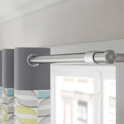 Madura Alma Curtain Single Rod Colour: Grey, Size: 1.14x22 H x 70.9x22 W x 1.14x22 D