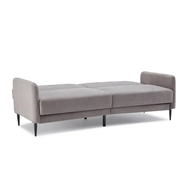 Modern Linen Convertible Folding Futon Sofa Bed for Apartment, Dorm - Grey