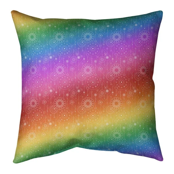 Astrology Pattern Throw Pillow - 20 x 20 - Pink - Cotton