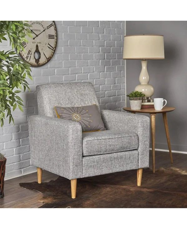 Noble House Sawyer Club Chair in Gray and Natural