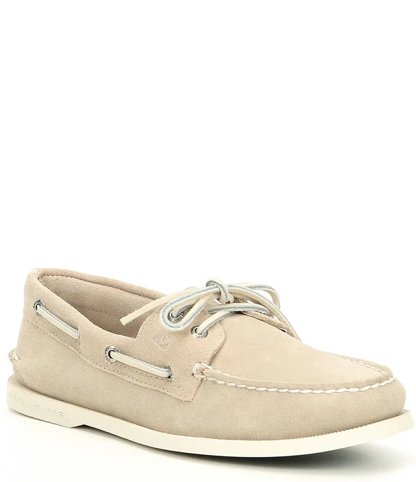 Sperry Men's Authentic Original 2-Eye Suede Boat Shoe - Cement 7M