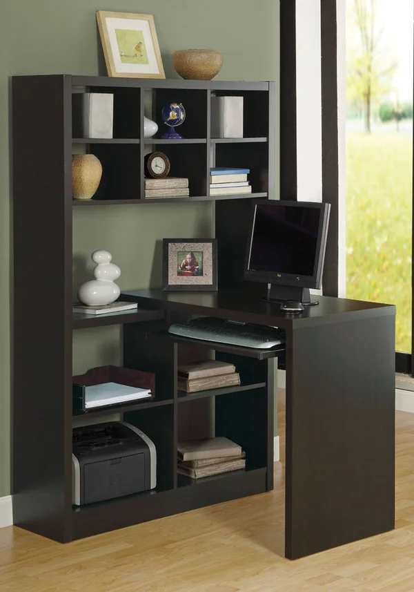 60x22 Coffee Brown Contemporary Left or Right Corner Computer Desk
