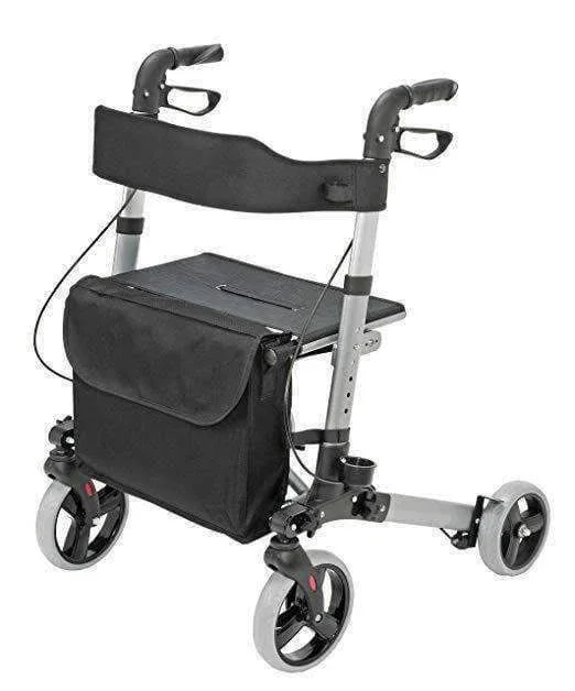 HealthSmart Euro-Style Lightweight Aluminum Folding Rollators - Titanium