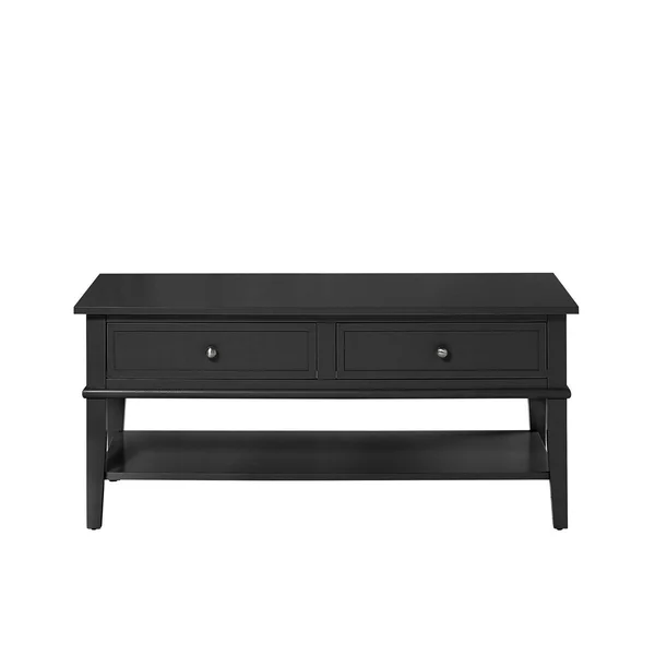 Desert Fields Eclectic Boho Coffee Table, Black - Black