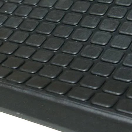 Rubber-Cal Block-Grip Non-Slip Rubber Tread Stair Mats (6 Pack), Black