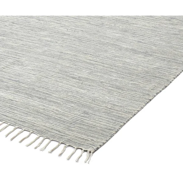 Grey Complex Chenille Flat Weave Cotton Rug - Grey 5& x 8&