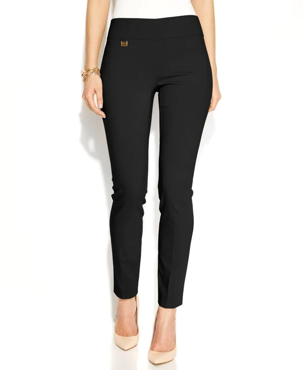 Alfani Petite Tummy-Control Pull-On Skinny Pants - Petite & Petite Short, Created for Macy&s - Dark Grey Heather