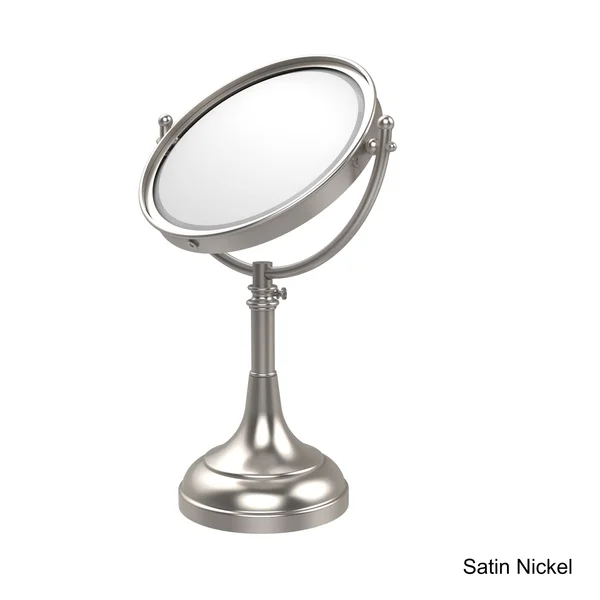 Allied Brass Height Adjustable 8-in Vanity Top Make-Up Mirror 5X Magnification - Polished Brass