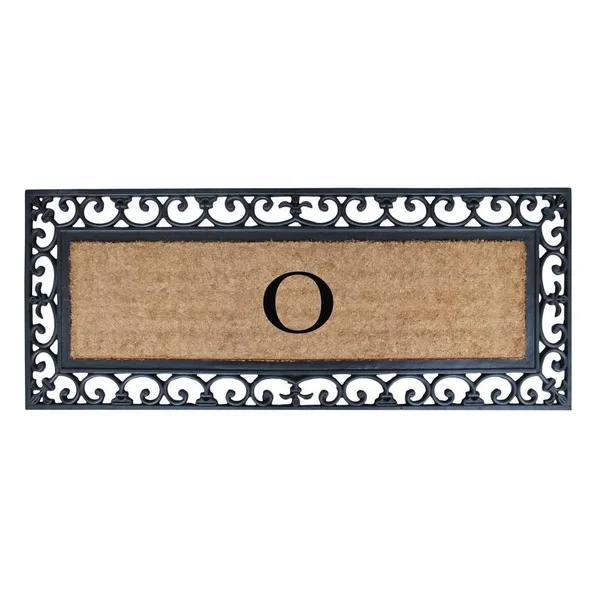 Exclusive Hand Crafted Myla Monogrammed Entry Doormat, 17.7x22 x 47.25x22 - O, 47.25" x 17.7"