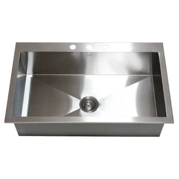 36x22 L x 22x22 W Single Bowl Kitchen Sink eModern Decor
