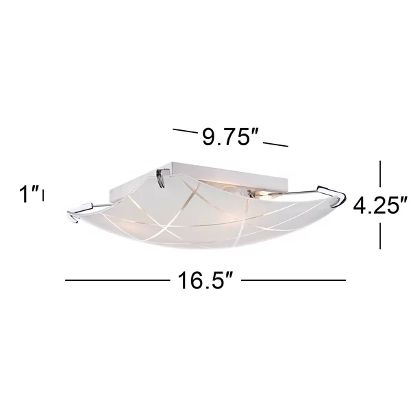 Lattice 16 1/2x22 Wide Contemporary Chrome Ceiling Light