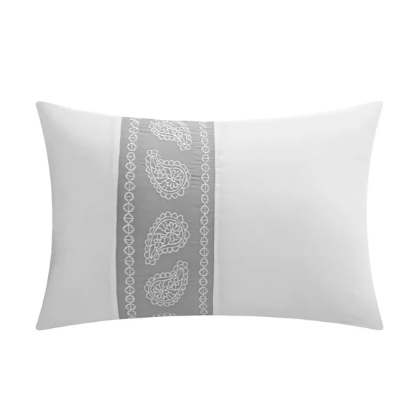 Chic Home Mason 8 Piece Hotel Collection Paisley Comforter Set, Size Queen, White