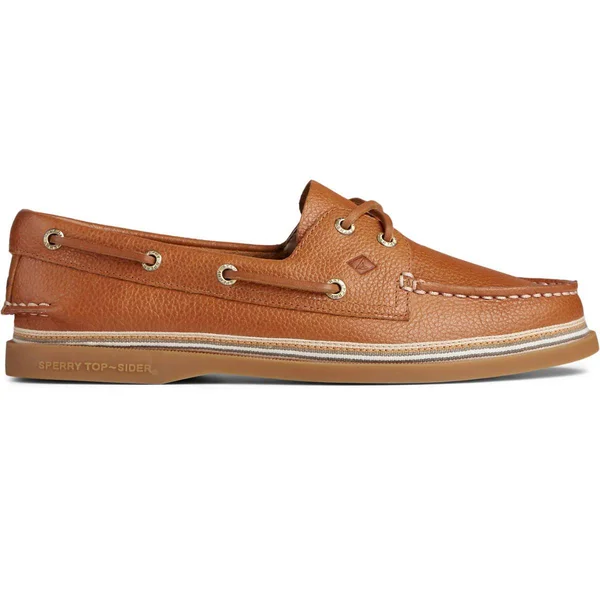 Women's Sperry Authentic Original Tumbled Leather Boat Shoe Navy - Size 5.5M