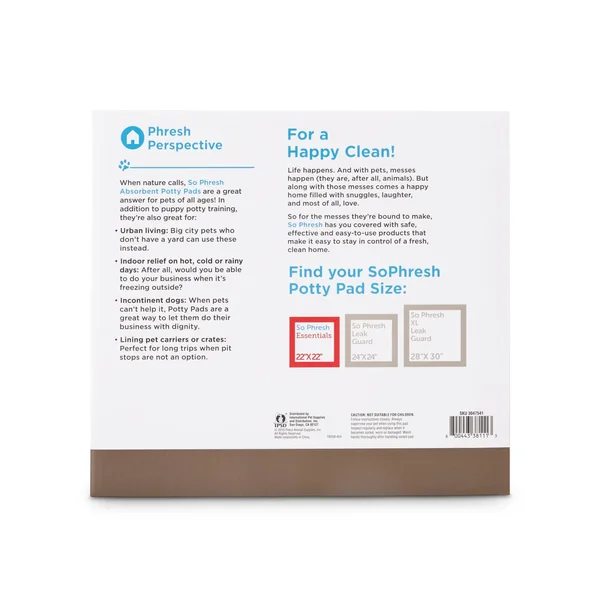 So Phresh Essential Potty Pads, Count of 300, 300 ct