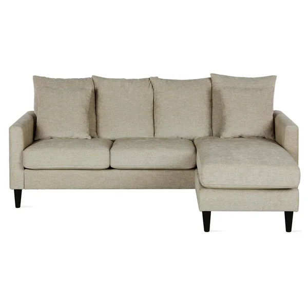 Clifton Reversible Sectional with Pillows Beige - Dorel Living