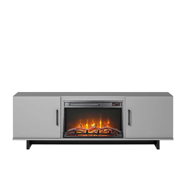 Ameriwood Home Julia 60 in. Electric Fireplace TV Stand in Dove Gray
