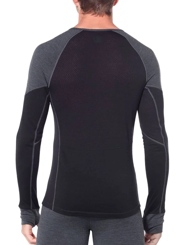 Icebreaker Men's 260 Zone LS Crewe Jet Hthr, Black XL