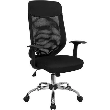 Flash Furniture High Back Black Mesh Executive Swivel Office Chair with Arms [lf-w952-gg] - Size: 23.75W x 23D x 42.25 - 45.25H