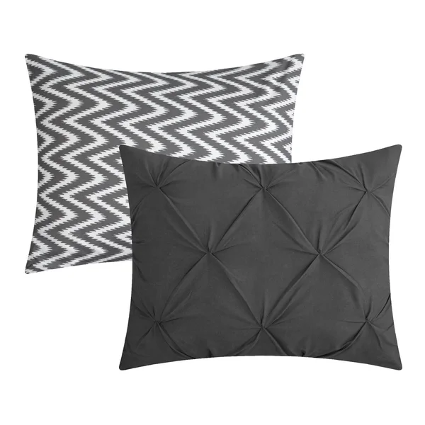 Chic Home Erin 8 Piece Reversible Bed in A Bag Comforter Set - Size: Full/Queen, Grey