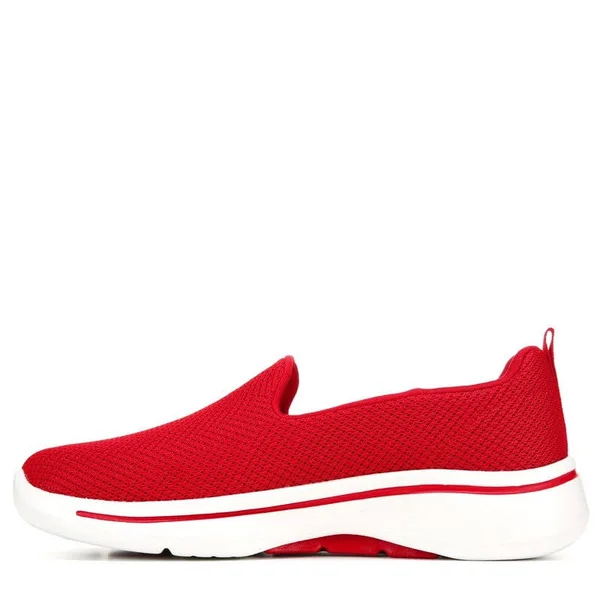 Skechers Women's GOwalk Arch Fit - Grateful Slip-On Walking Shoes, Red, 7.0