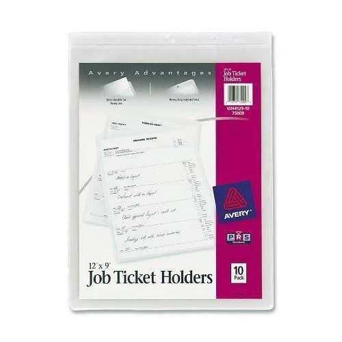 Avery Job Ticket Holders - Heavy Gauge Vinyl, 9 x 12 Inches, 10 per Pack (75009)