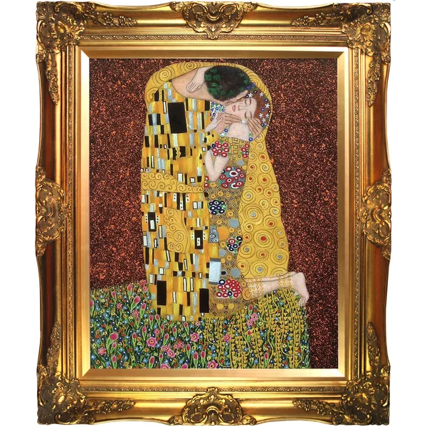 Gustav Klimt &The Kiss (Full View)& Hand Painted Oil Reproduction - Gold, La Pastiche