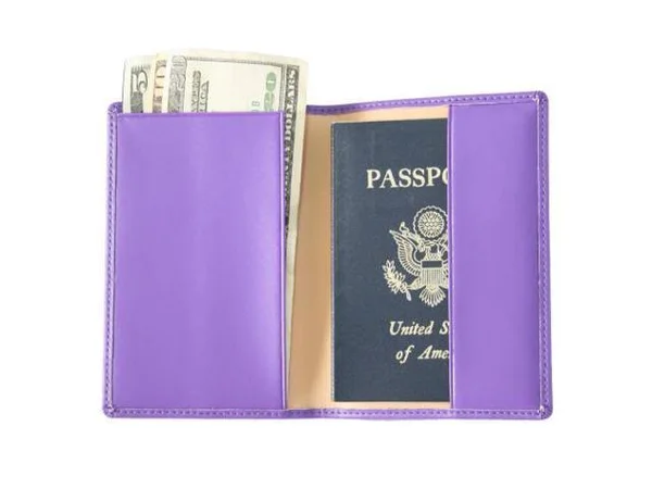 Royce Plain Leather Passport Jacket Purple