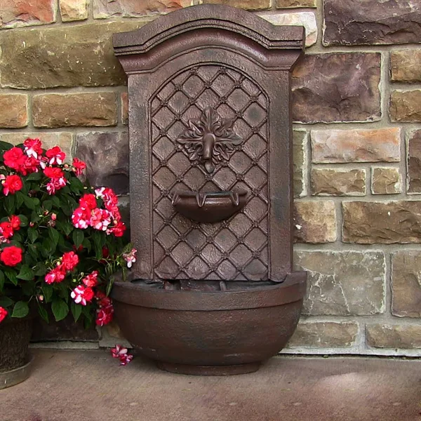 Sunnydaze Rosette Solar Wall Fountain