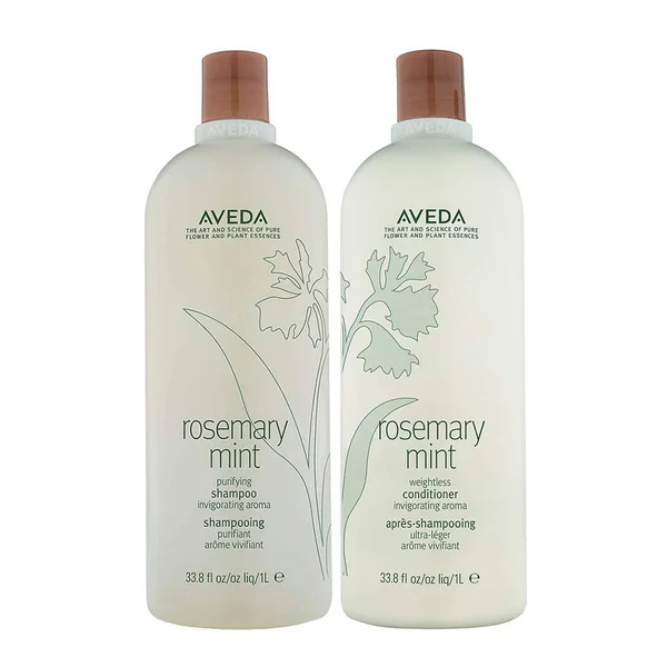 Aveda Mint Purifying Shampoo and Weightless Conditioner Duo LITER - Rosemary