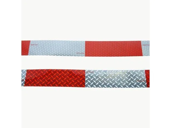 Oralite (Reflexite) V52 Diamond Plate Microprismatic Conspicuity Tape: 2 in. x 50 ft. (alternating 6 in. Red 6 in. White - Diamo