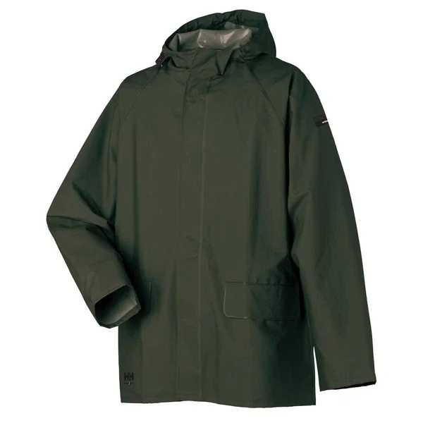 Men's Helly Hansen Mandal PVC Rain Jacket, Xs, Army Green by Gemplers